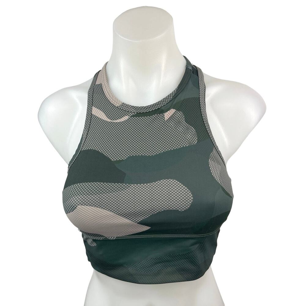 Strut This Green Camo Army Military Camouflage Yoga Athletic Sports Bra Top OS